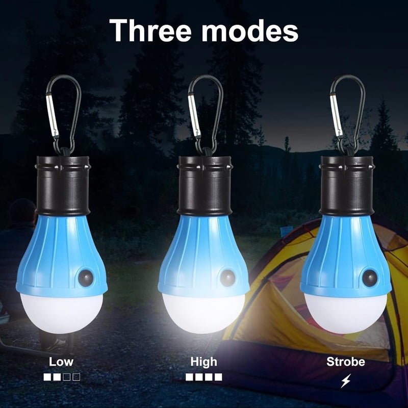 Jarxin LED Camping Tent Lantern, Portable Outdoor Waterproof Emergency Light Bulb, Battery Powered with Clip Hook, Super Bright, for Hiking, Party，Camping, Fishing, Power Failure (=4 Packs, Multi-Color) - Image 4